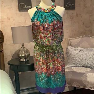 London Times Dress with Incredible Beaded Collar!